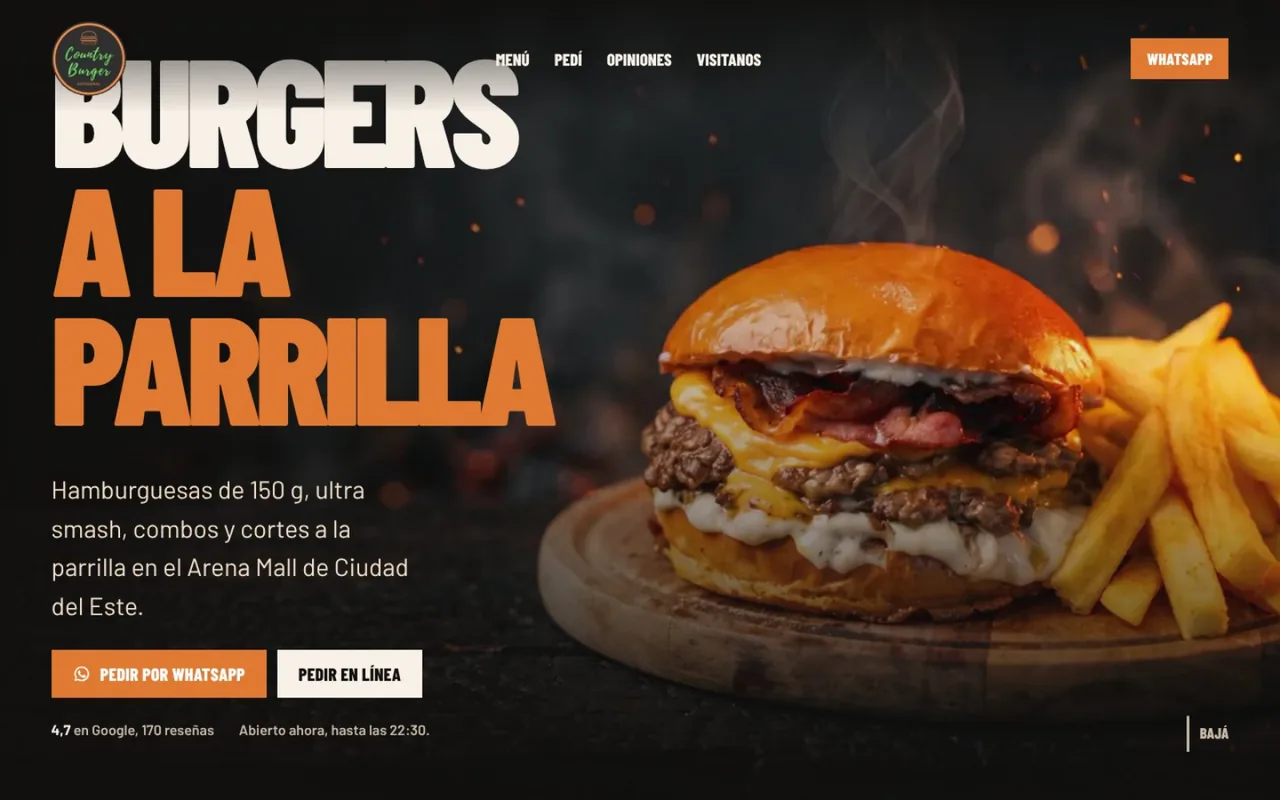 Country Burger website